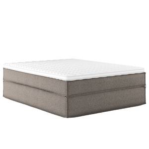 Lit boxspring Kinx Tissu structure recyclé Gesa: Gris - 140 x 200cm - D3 medium - Sans