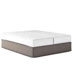 Lit boxspring Kinx Tissu structure recyclé Gesa: Gris - 140 x 200cm - D3 medium - Sans