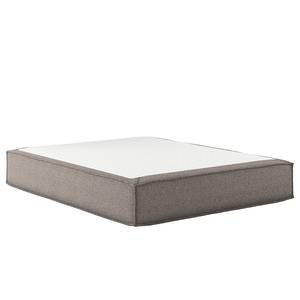 Lit boxspring Kinx Tissu structure recyclé Gesa: Gris - 140 x 200cm - D3 medium - Sans