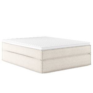 Letto boxspring Kinx Tessuto strutturato riciclato Gesa: bianco - 140 x 200cm - H3 - Senza