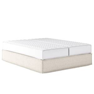 Letto boxspring Kinx Tessuto strutturato riciclato Gesa: bianco - 140 x 200cm - H3 - Senza