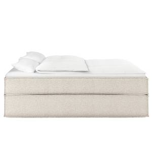 Letto boxspring Kinx Tessuto strutturato riciclato Gesa: bianco - 140 x 200cm - H3 - Senza