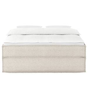 Letto boxspring Kinx Tessuto strutturato riciclato Gesa: bianco - 140 x 200cm - H3 - Senza