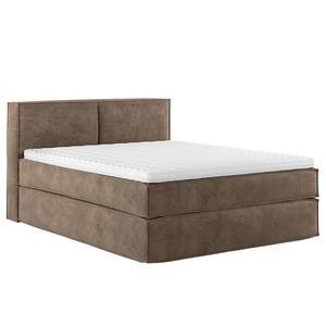 Premium boxspring KINX Velours Onoli: Lichtbruin - 140 x 200cm - H2 zacht - 100cm