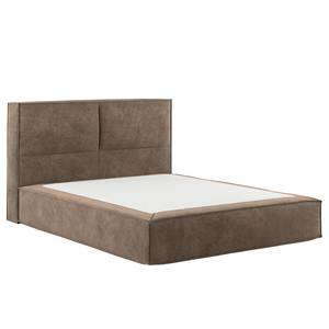 Premium Boxspringbett KINX Samt Onoli: Hellbraun - 140 x 200cm - H2 - 100 cm