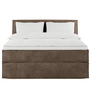 Letto boxspring Kinx Velluto Onoli: marrone chiaro - 140 x 200cm - H2 - 100 cm