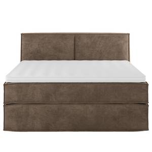 Premium Boxspringbett KINX Samt Onoli: Hellbraun - 140 x 200cm - H2 - 100 cm