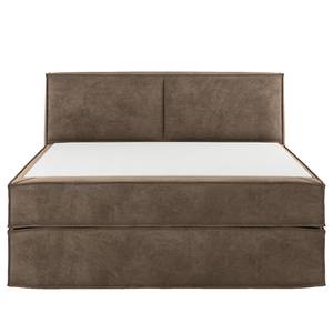 Premium boxspring KINX Velours Onoli: Lichtbruin - 140 x 200cm - H2 zacht - 100cm