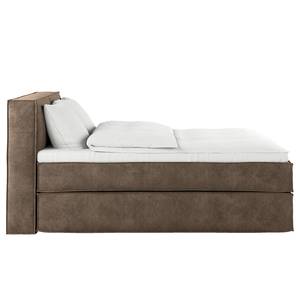 Lit boxspring Kinx Velours Onoli: Marron clair - 140 x 200cm - D2 souple - 100 cm