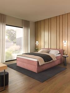 Premium boxspring KINX Velours Onoli: Oud pink - 140 x 200cm - H2 zacht - 100cm