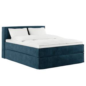 Lit boxspring Kinx Velours Onoli: Bleu marine - 140 x 200cm - D2 souple - 100 cm