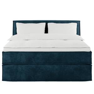 Premium Boxspringbett KINX Samt Onoli: Marineblau - 140 x 200cm - H2 - 100 cm