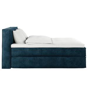 Premium Boxspringbett KINX Samt Onoli: Marineblau - 140 x 200cm - H2 - 100 cm