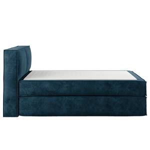 Lit boxspring Kinx Velours Onoli: Bleu marine - 140 x 200cm - D2 souple - 100 cm