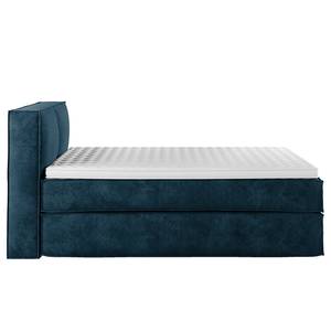 Premium Boxspringbett KINX Samt Onoli: Marineblau - 160 x 200cm - H2 - 100 cm