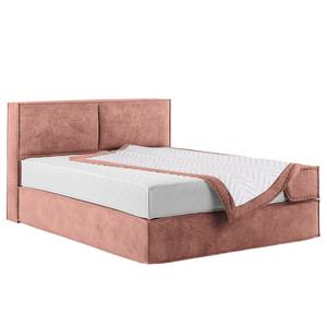 Premium boxspring KINX Velours Onoli: Oud pink - 160 x 200cm - H2 zacht - 100cm