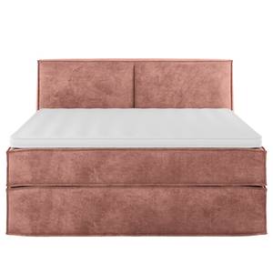 Premium boxspring KINX Velours Onoli: Oud pink - 160 x 200cm - H2 zacht - 100cm