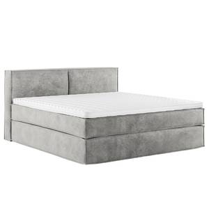 Premium Boxspringbett KINX Samt Onoli: Hellgrau - 180 x 200cm - H2 - 100 cm