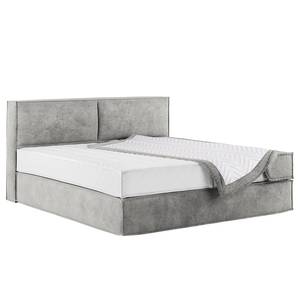 Letto boxspring Kinx Velluto Onoli: grigio chiaro - 180 x 200cm - H2 - 100 cm