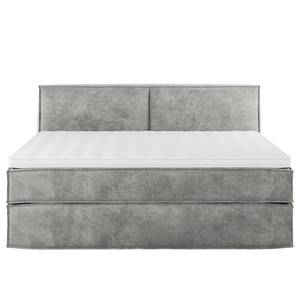 Premium Boxspringbett KINX Samt Onoli: Hellgrau - 180 x 200cm - H2 - 100 cm