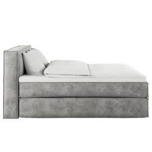 Premium Boxspringbett KINX Samt Onoli: Hellgrau - 180 x 200cm - H2 - 100 cm