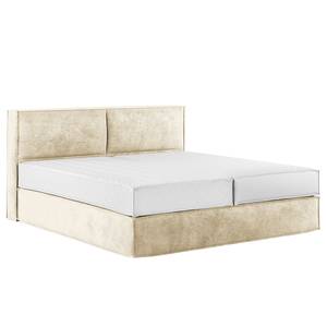 Premium Boxspringbett KINX Samt Onoli: Beige - 200 x 200cm - H2 - 100 cm