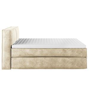 Premium Boxspringbett KINX Samt Onoli: Beige - 200 x 200cm - H2 - 100 cm