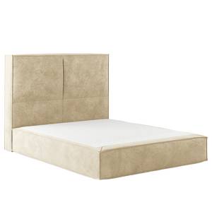 Letto boxspring Kinx Velluto Onoli: beige - 160 x 200cm - H2 - 130 cm