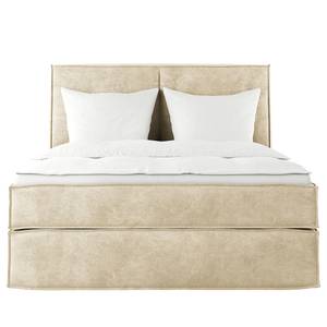 Letto boxspring Kinx Velluto Onoli: beige - 160 x 200cm - H2 - 130 cm