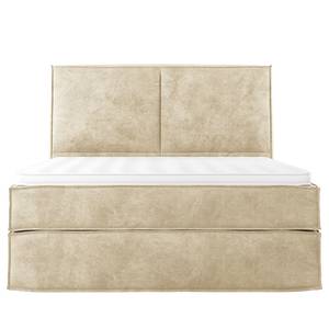 Premium boxspring KINX Velours Onoli: Beige - 160 x 200cm - H2 zacht - 130cm