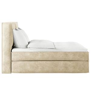 Letto boxspring Kinx Velluto Onoli: beige - 160 x 200cm - H2 - 130 cm