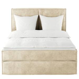 Premium Boxspringbett KINX Samt Onoli: Beige - 160 x 200cm - H2 - 130 cm