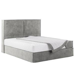 Letto boxspring Kinx Velluto Onoli: grigio chiaro - 180 x 200cm - H2 - 130 cm