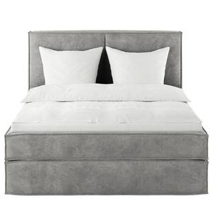 Letto boxspring Kinx Velluto Onoli: grigio chiaro - 180 x 200cm - H2 - 130 cm