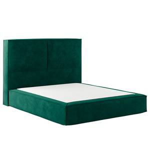 Lit boxspring Kinx Velours Onoli: Vert vieilli - 200 x 200cm - D2 souple - 130 cm