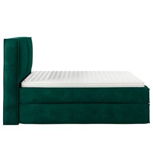 Premium boxspring KINX Velours Onoli: Antiek groen - 200 x 200cm - H2 zacht - 130cm