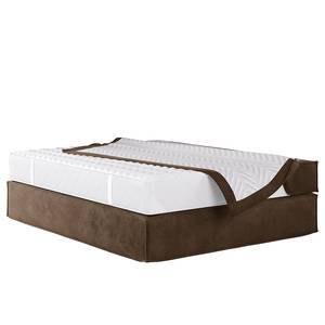 Premium boxspring KINX Velours Onoli: Lichtbruin - 140 x 200cm - H2 zacht - Zonder