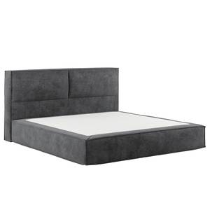 Premium boxspring KINX Velours Onoli: Antracietkleurig - 200 x 200cm - H2 zacht - 100cm