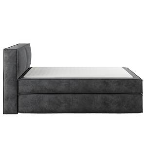 Premium boxspring KINX Velours Onoli: Antracietkleurig - 200 x 200cm - H2 zacht - 100cm