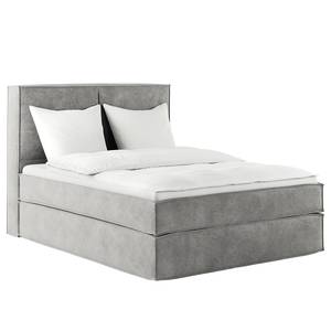 Letto boxspring Kinx Velluto Onoli: grigio chiaro - 140 x 200cm - H2 - 130 cm