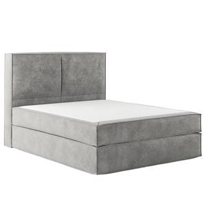 Letto boxspring Kinx Velluto Onoli: grigio chiaro - 140 x 200cm - H2 - 130 cm