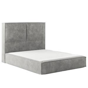 Letto boxspring Kinx Velluto Onoli: grigio chiaro - 140 x 200cm - H2 - 130 cm