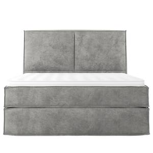 Letto boxspring Kinx Velluto Onoli: grigio chiaro - 140 x 200cm - H2 - 130 cm