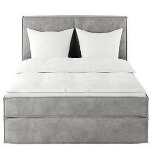 Letto boxspring Kinx Velluto Onoli: grigio chiaro - 140 x 200cm - H2 - 130 cm