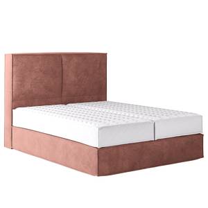 Letto boxspring Kinx Velluto Onoli: rosa anticato - 140 x 200cm - H2 - 130 cm