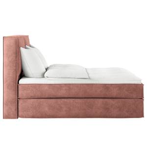 Lit boxspring Kinx Velours Onoli: Rose vieilli - 140 x 200cm - D2 souple - 130 cm