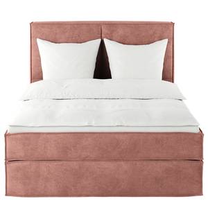 Lit boxspring Kinx Velours Onoli: Rose vieilli - 140 x 200cm - D2 souple - 130 cm