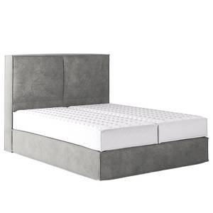 Letto boxspring Kinx Velluto Onoli: grigio chiaro - 160 x 200cm - H2 - 130 cm