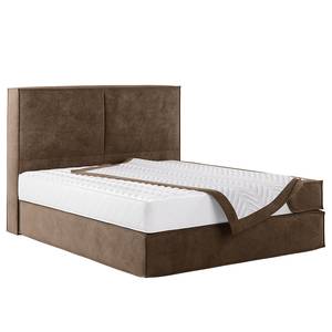 Premium boxspring KINX Velours Onoli: Lichtbruin - 180 x 200cm - H2 zacht - 130cm