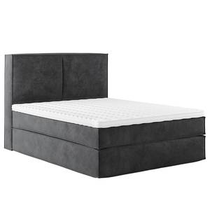 Letto boxspring Kinx Velluto Onoli: antracite - 160 x 200cm - H2 - 130 cm